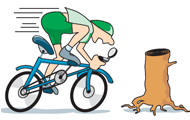 По отношению к дороге пень неподвижен. Однако по отношению к велосипедисту пень движется – стремительно приближается. Поэтому с точки зрения спортсмена пень обладает кинетической энергией. Она проявится в случае столкновения – велосипед будет сломан.